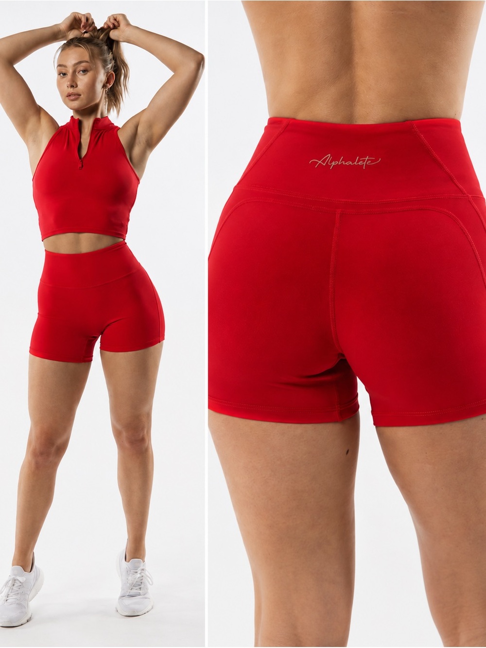 Alphalete Pulse Surge Seamless Shorts 4 Inch Inseam Size Small Red
